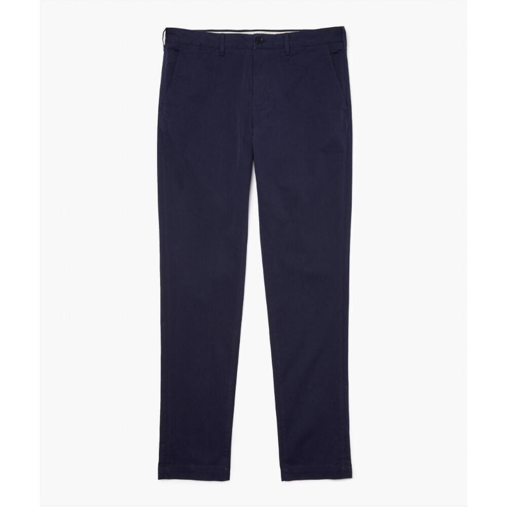 NEW LACOSTE men's twill slim fit chino pants in blue